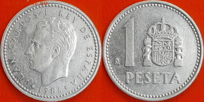 Испания, 1 песета, 1986 (мм-543) – до 22:00, 10.01.25 - мм543