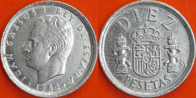 Испания, 10 песет, 1984 (мм-555) – до 22:00, 10.01.25 - мм555