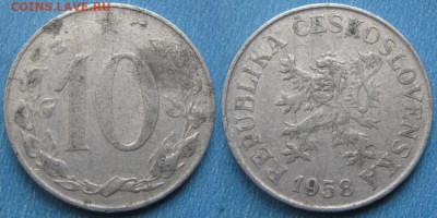 Чехословакия 10 геллеров 1958 до 10-01-25 в 22:00 - 43.26. -Чехословакия 10 геллеров 1958    11076