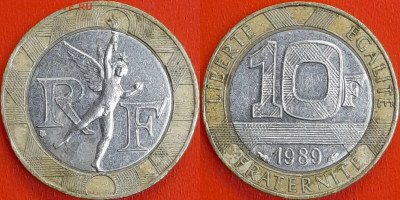 Франция, 10 франков, 1989 (мм-579) – до 22:00, 10.01.25 - мм579