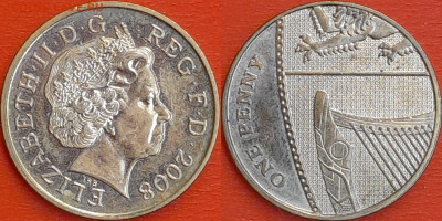Великобритания, 1 пенни, 2008 (мм-595) – до 22:00, 11.01.25 - мм595
