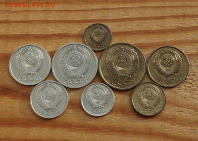 СССР 1982 года 8шт: 50к,20к,15к,10к,5к,3к,2к,1к Фикс, aUNC - 1982 Набор 8 монет А отл 08.01.24 АлексГМ