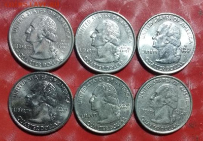 США Квотеры-штаты 6шт+Квотеры-парки 6шт= 12 монет Фикс 12.05 - Квотеры-Штаты 6шт 08.05.24 Зап A