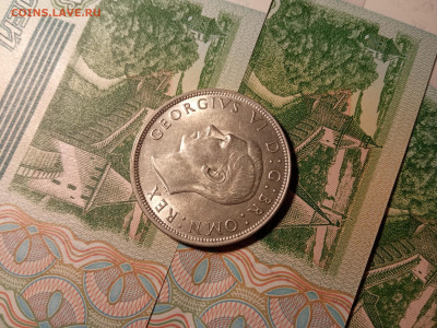 Пол кроны 1945 Великобритания UNC - 4