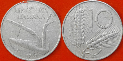 Италия, 10 лир, 1967 (мм-662) – до 22:00, 14.01.25 - 662