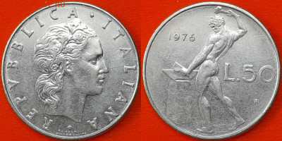 Италия, 50 лир, 1976 (мм-666) – до 22:00, 14.01.25 - 666