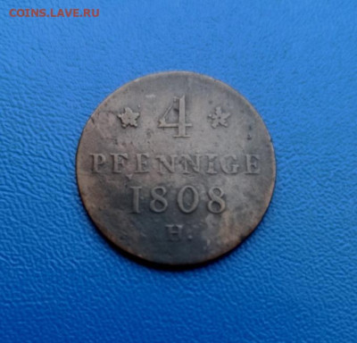 Королевство Саксония 4 пфеннига 1808г. Н до 11.01.25 г. - 237