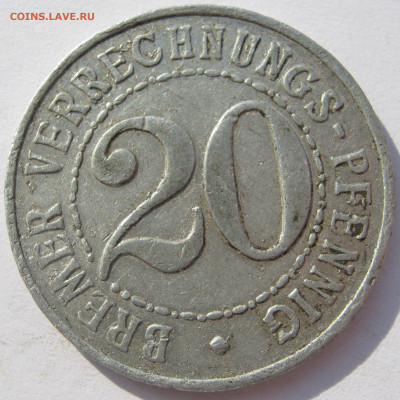 Германия Бремен нотгельд 20 пфеннигов (без даты) до 17.01. - IMG_1532.JPG