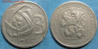 Чехословакия 3 кроны 1965 до 18-01-25 в 22:00 - Чехословакия 3 кроны 1965    194-к62-10592