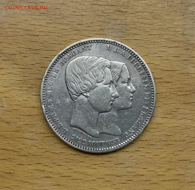 Бельгия 5 франков 1853 Свадьба Леопольд и Мария Генриетта - IMG_1041.JPG