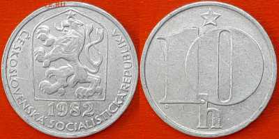 Чехословакия, 10 геллеров, 1982 (мм-826)  до 22:00, 18.01.25 - 826
