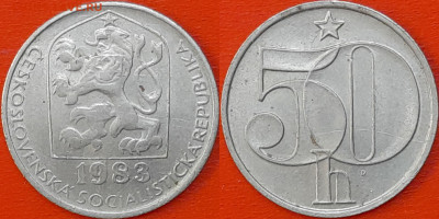 Чехословакия, 50 геллеров, 1983 (мм-851)  до 22:00, 18.01.25 - 851