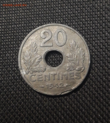 ФРАНЦИЯ 20 сантимов 1942 года До 19.01 - 20241229_173235