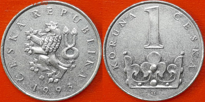 Чехия,  1 крона, 1993 (мм-874) – до 22:00, 19.01.25 - 874