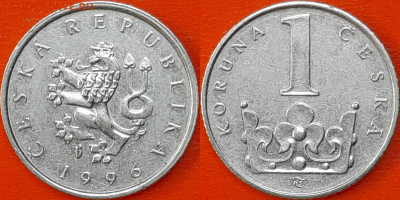 Чехия,  1 крона, 1996 (мм-877) – до 22:00, 19.01.25 - 877
