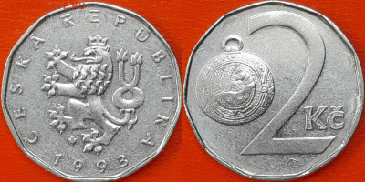 Чехия,  2 кроны, 1993 (мм-880) – до 22:00, 19.01.25 - 880