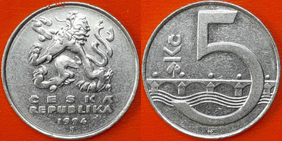 Чехия,  5 крон, 1994 (мм-889) – до 22:00, 19.01.25 - 889