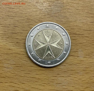 биметалл Мальта 2 евро 2008 Мальтийский Крест - bimetall_malta_2_evro_2008_maltijskij_krest