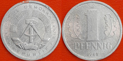 ГДР,  1 пфенниг, 1981 (мм-907) – до 22:00, 21.01.25 - 907
