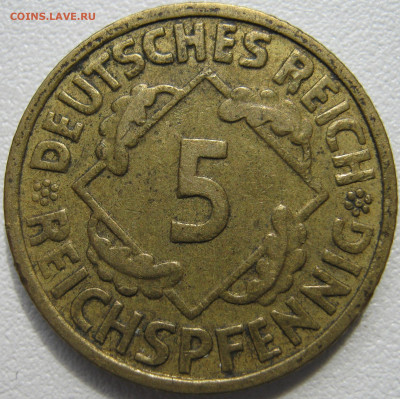 Германия 3 рейх 5 рейхспфеннигов 1935 G веймарский тип 18.01 - IMG_0284.JPG