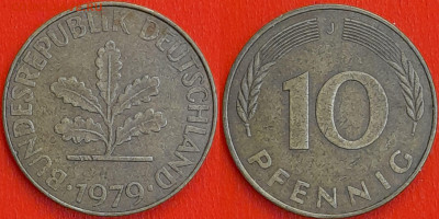 Германия – ФРГ, 10 пфеннигов,1979–J, (992) до 22:00 22.01.25 - 992