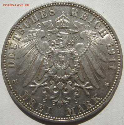 Германия Саксония 3 марки 1911 E король Фридрих Август 18.01 - IMG_9965.JPG