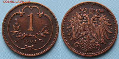 Австрия 1 геллер 1901 до 22-01-25 в 22:00 - Австрия 1 геллер 1901    220-кфс8-11639