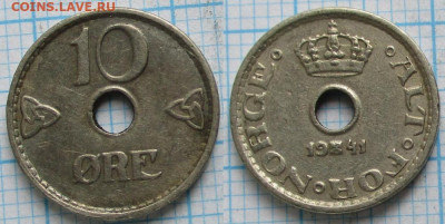 Норвегия 10 эре 1941 до 22-01-25 в 22:00 - Норвегия 10 эре 1941    к-11794