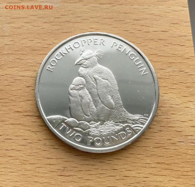 Крона Шайба Южная Георгия и Сандвичевы острова 2 фунта 2006 - krona_shajba_juzhnaja_georgija_i_sandvichevy_ostrova_2_funta_2006_khokhlatyj_pingvin_ptica_fauna