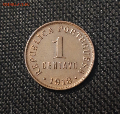 ПОРТУГАЛИЯ 1 СЕНТАВО 1918 года UNC До 23.01 - 20241225_201909