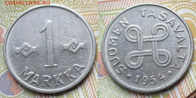 Финляндия 1 марка 1954 до 23-01-25 в 22:00 - Финляндия 1 марка 1954   247-к169-13361