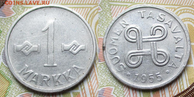 Финляндия 1 марка 1955 до 23-01-25 в 22:00 - Финляндия 1 марка 1955   247-к169-13359