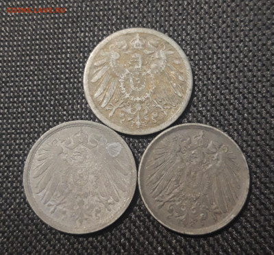 ГЕРМАНИЯ 10 пфеннигов 1918, 1920, 1921 года До 23.01 - 20241228_231557