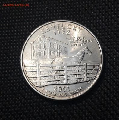 4 доллара 2001г. Квотеры 50 штатов - Кентукки (P) До 23.01 - 20241230_200011