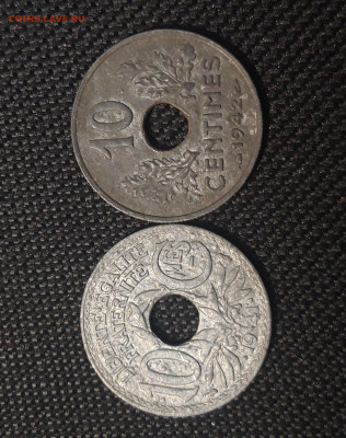 ФРАНЦИЯ 10 сантимов 1941 и 1942 года До 23.01 - 20241228_235107