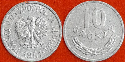 Польша, 10 грошей 1981, (1022) до 22:00 24.01.25 - 1022