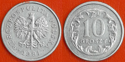 Польша, 10 грошей 1991, (1023) до 22:00 24.01.25 - 1023