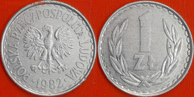 Польша, 1 злотый 1982, (1052) до 22:00 24.01.25 - 1052