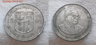 Маврикий 1 рупия 1991 24 янв. 22:00 - МАВРИКИЙ 1 рупия 1991 20190324_1500