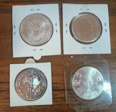 Серебряные инвестиционные монеты. 4 шт, до 26.01 17: - 4xsilver-coins-01