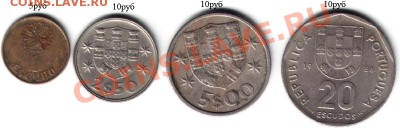Недорогие иностранные монеты (распродажа лишнего материала). - Распродажа Португалия-1