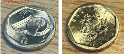 Чехословакия 20 геллеров 1998 UNC-AU яркая до 26.01.25 - GridArt_20250120_190827535