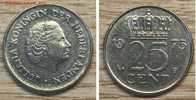 Нидерланды 25 центов 1975, 1995(2шт.) до 26.01.25 - GridArt_20250120_191205039