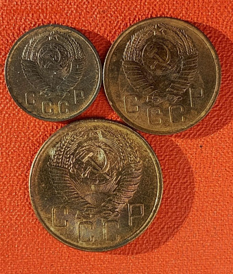 2_3_5копеек_1957_штемпельные до 25.01.2025 в 22-10 мск - 2_3_5к_1957_AU_ав