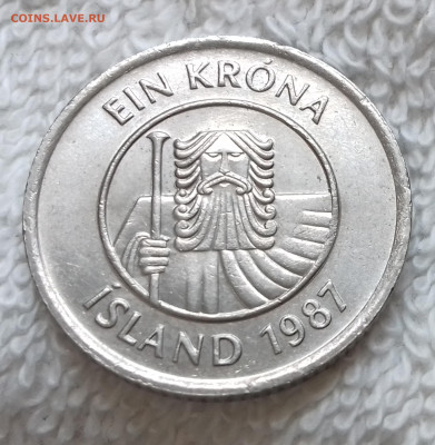 Исландия 1 крона 1987 28 янв. 22:00 - Исландия 1 крона 1987 20240115_145728