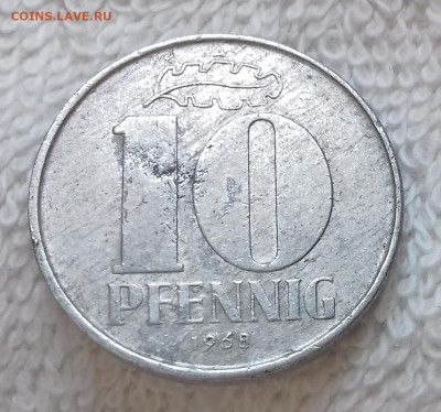 ГДР 10 пфеннигов 1968 28 янв. 22:00 - ГДР 10 пфеннигов 1968 20150326_210637