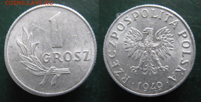 Польша 1 грош 1949 до 29-01-25 в 22:00 - 14.16. -Польша 1 гр 1949    520