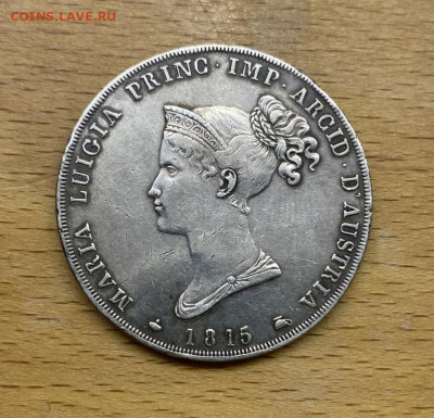 Парма 5 Лир 1815 Мария-Луиза Австрийская Италия Пьяченца - parma_5_lir_1815_marija_luiza_avstrijskaja_italija_pjachenca_i_gvastalla_serebro_krona_shajba_sokhran_xf (4)
