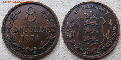 Гернси, 8 дублей 1874 года. До 26.01.25 22-00 МСК. - 8