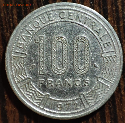 100 франков ЦАР 1972 г.,VF-,до 25.01.2025г. 22:00 мск - 1001206056